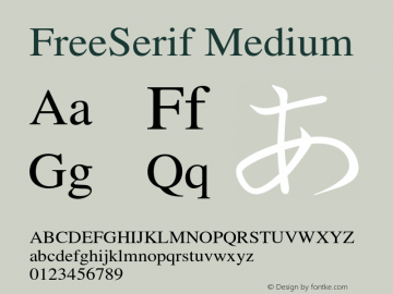 FreeSerif Medium Version $Revision: 1.121 $ Font Sample