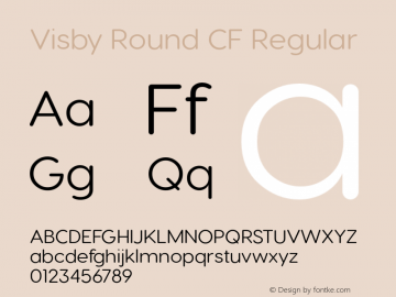 VisbyRoundCF-Regular Version 2.100 | wf-rip DC20171025 Font Sample