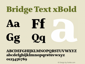 BridgeText-xBold Version 1.001 | wf-rip DC20180610图片样张