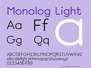 Monolog-Light Version 1.500 | wf-rip DC20180310 Font Sample