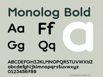 Monolog-Bold Version 1.500 | wf-rip DC20180310 Font Sample