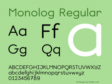 Monolog-Regular Version 1.500 | wf-rip DC20180310 Font Sample