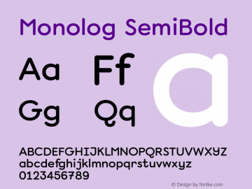 Monolog-SemiBold Version 1.500 | wf-rip DC20180310 Font Sample