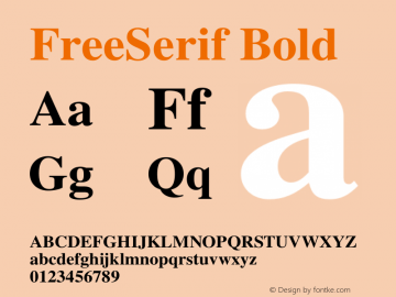 FreeSerif Bold Version $Revision: 1.103 $ Font Sample