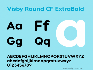 VisbyRoundCF-ExtraBold Version 2.100 | wf-rip DC20171025 Font Sample