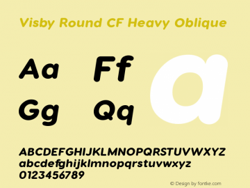VisbyRoundCF-HeavyOblique Version 2.100 | wf-rip DC20171025 Font Sample