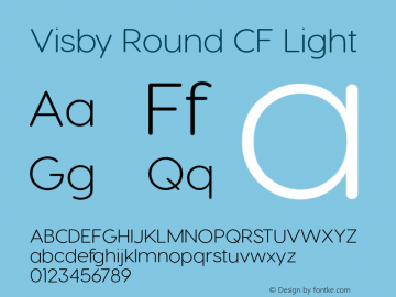 VisbyRoundCF-Light Version 2.100 | wf-rip DC20171025 Font Sample