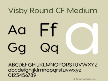 VisbyRoundCF-Medium Version 2.100 | wf-rip DC20171025 Font Sample