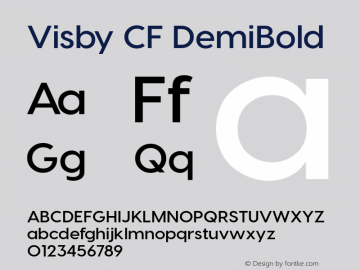 VisbyCF-DemiBold Version 3.800 | wf-rip DC20171015 Font Sample