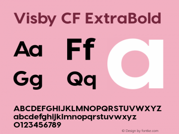 VisbyCF-ExtraBold Version 3.800 | wf-rip DC20171015 Font Sample