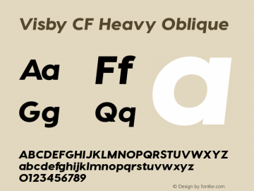 VisbyCF-HeavyOblique Version 3.800 | wf-rip DC20171015 Font Sample