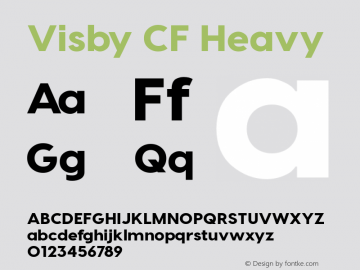 VisbyCF-Heavy Version 3.800 | wf-rip DC20171015 Font Sample
