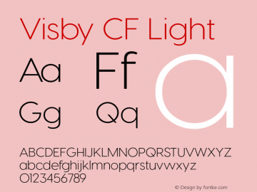VisbyCF-Light Version 3.800 | wf-rip DC20171015 Font Sample