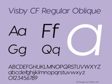 VisbyCF-Oblique Version 3.800 | wf-rip DC20171015 Font Sample