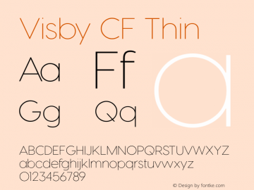 VisbyCF-Thin Version 3.800 | wf-rip DC20171015 Font Sample