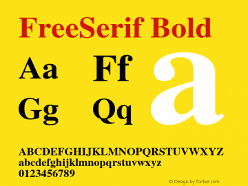 FreeSerif Bold Version $Revision: 1.103 $ Font Sample