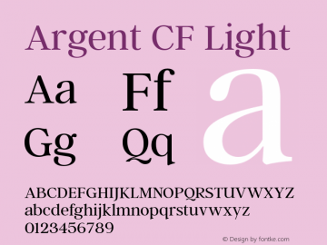 ArgentCF-Light Version 3.220;PS 003.220;hotconv 1.0.88;makeotf.lib2.5.64775 Font Sample