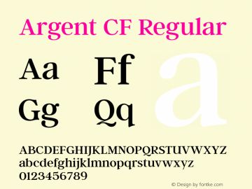 ArgentCF-Regular Version 3.220;PS 003.220;hotconv 1.0.88;makeotf.lib2.5.64775 Font Sample