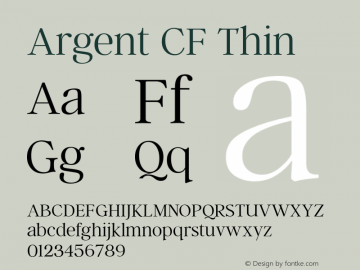 ArgentCF-Thin Version 3.220;PS 003.220;hotconv 1.0.88;makeotf.lib2.5.64775 Font Sample