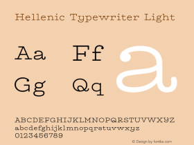 HellenicTypewriter-Light Version 1.500 | wf-rip DC20170415 Font Sample