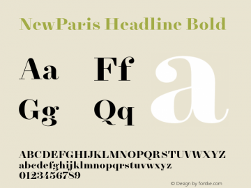 NewParisHeadline-Bold 2.003 Font Sample