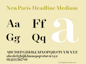 NewParisHeadline-Medium 2.003 Font Sample