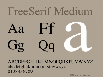 FreeSerif Medium Version $Revision: 1.358 $图片样张