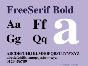 FreeSerif Bold Version $Revision: 1.150 $ Font Sample