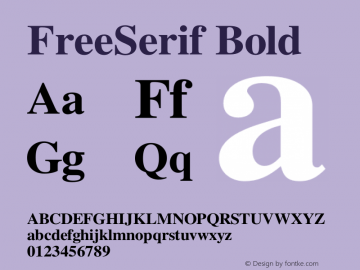 FreeSerif Bold Version $Revision: 1.150 $图片样张