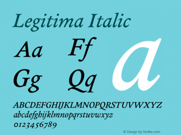 Legitima-Italic Version 1.000图片样张