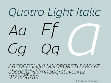 Quatro-LightItalic Version 1.30图片样张