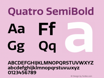 Quatro-SemiBold Version 1.30 Font Sample
