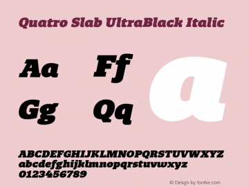 QuatroSlab-UltraBlackItalic Version 1.00 Font Sample