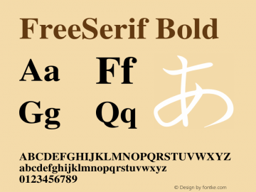 FreeSerif Bold Version $Revision: 1.32 $ Font Sample