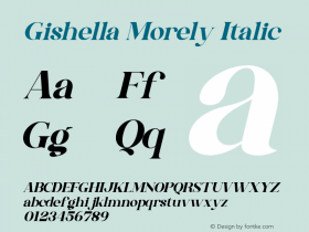 GishellaMorely-Italic Version 1.00;December 9, 2020;FontCreator 13.0.0.2683 64-bit图片样张