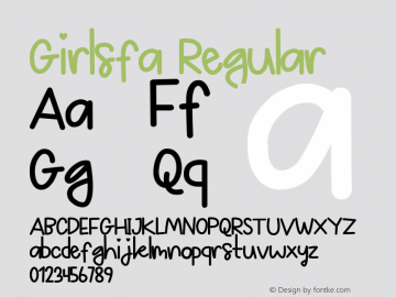 Girlsfa Version 1.00;October 13, 2020;FontCreator 13.0.0.2683 64-bit Font Sample