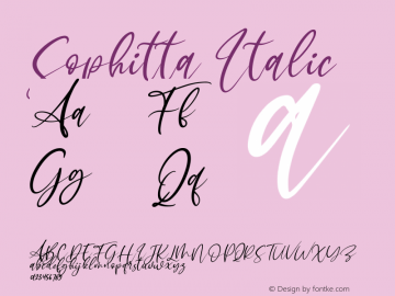 Sophitta-Italic Version 1.00;February 21, 2021;FontCreator 13.0.0.2683 64-bit图片样张