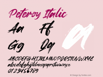 Peteroy-Italic Version 1.00;February 22, 2021;FontCreator 13.0.0.2683 64-bit图片样张