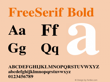 FreeSerif Bold Version 0412.2268 Font Sample