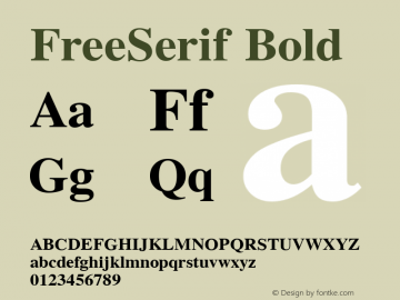 FreeSerif Bold Version 0412.2268 Font Sample