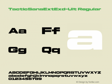 TacticSansExtExd-Ult Version 1.000;PS 001.000;hotconv 1.0.88;makeotf.lib2.5.64775;com.myfonts.easy.millertype.tactic-sans.extra-extended-ultra.wfkit2.version.4BjP Font Sample