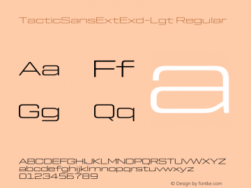 TacticSansExtExd-Lgt Version 1.000;PS 001.000;hotconv 1.0.88;makeotf.lib2.5.64775;com.myfonts.easy.millertype.tactic-sans.extra-extended-light.wfkit2.version.4BjY Font Sample