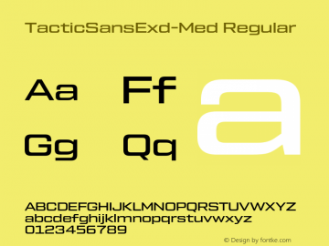 TacticSansExd-Med Version 1.000;PS 001.000;hotconv 1.0.88;makeotf.lib2.5.64775;com.myfonts.easy.millertype.tactic-sans.extended-medium.wfkit2.version.4Bkb Font Sample