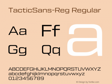 TacticSans-Reg Version 1.000;PS 001.000;hotconv 1.0.88;makeotf.lib2.5.64775;com.myfonts.easy.millertype.tactic-sans.regular.wfkit2.version.4Bko Font Sample