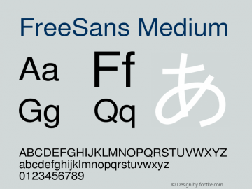 FreeSans Medium Version $Revision: 1.13 $ Font Sample