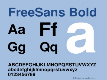 FreeSans Bold Version $Revision: 1.4 $ Font Sample