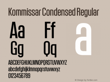 KommissarCond-Regular Version 2.000; 2016 Font Sample