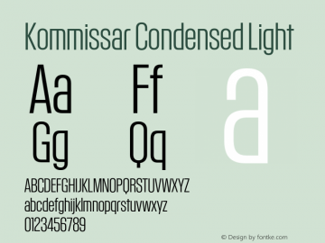 KommissarCond-Light Version 2.000; 2016 Font Sample