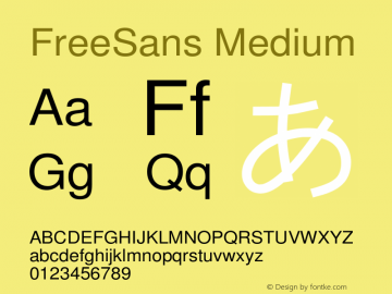 FreeSans Medium Version $Revision: 1.22 $ Font Sample