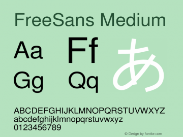 FreeSans Medium Version $Revision: 1.27 $ Font Sample